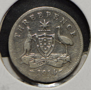 Australia 1914 3 Pence Kangaroo animal Emu  901232 combine shipping