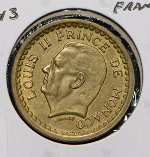 Monaco 1943 Franc  901291 combine shipping