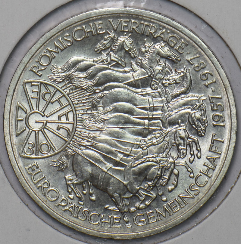 Germany 1987 10 Mark Eagle animal Horse 30th Anniversary of the Treaty of Rome 1
