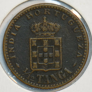 India Portuguese 1901 KM 13 1/2 Tanga Roman numeral date 297057 combine shipping
