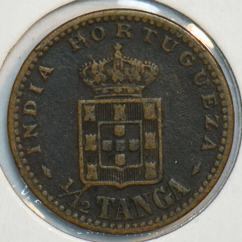 India Portuguese 1901 KM 13 1/2 Tanga Roman numeral date 297057 combine shipping