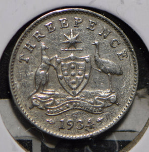 Australia 1934 3 Pence Kangaroo animal Emu  901255 combine shipping
