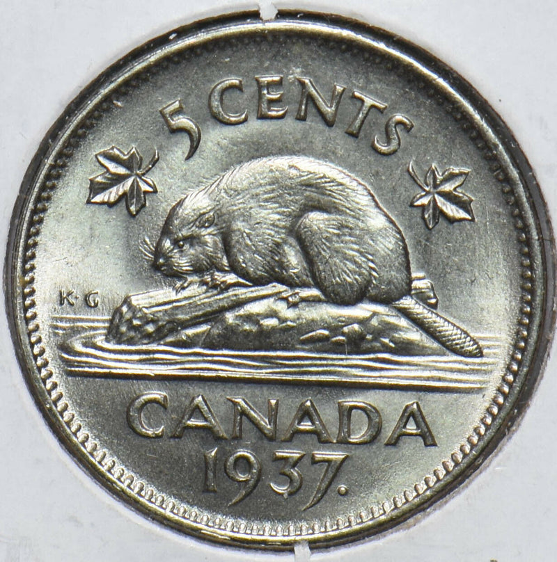 Canada 1937 5 Cents Beaver animal Georgivs VI 293324 combine shipping