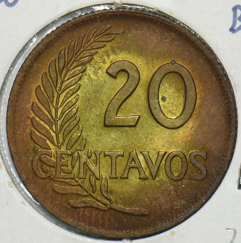 Peru 1960 20 Centavos BU 196565 combine shipping