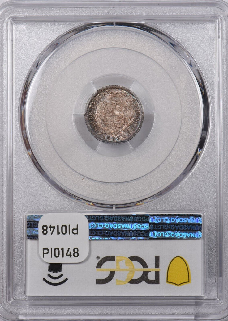 Peru 1903 /803-JF 1/2 Dinero PCGS MS 65 KM-206.2 PI0148 combine shipping