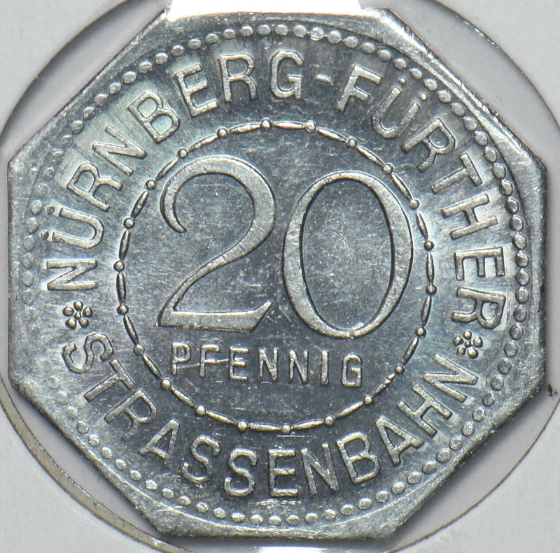 Germany 1940 ~70 20 Pfening Strassenbahn, Bayern bus token 296442 combine shippi