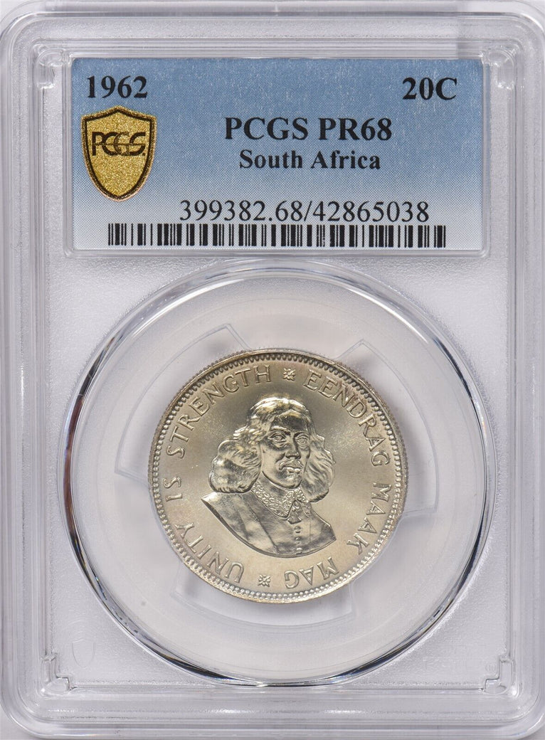 South Africa 1962 20 Cents PCGS PR 68 PI0208 combine shipping
