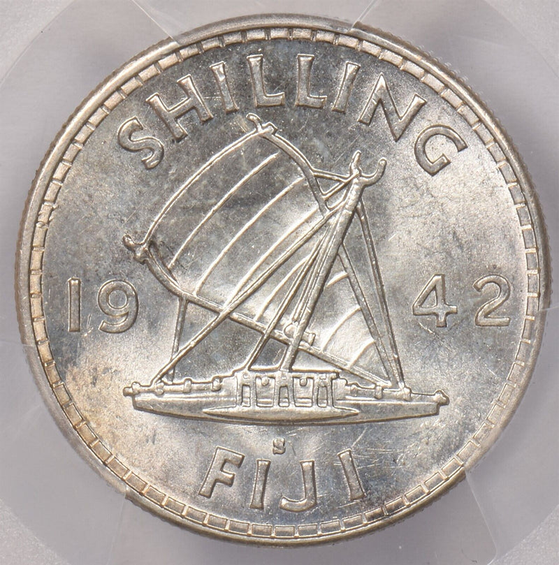 Fiji 1942 S Shilling PCGS MS 62 PI0110 combine shipping