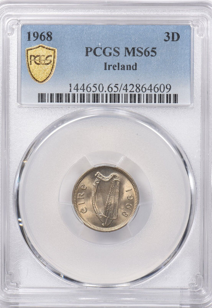 Ireland 1968 3 Pence Hare animal PCGS MS 65 PI0109 combine shipping