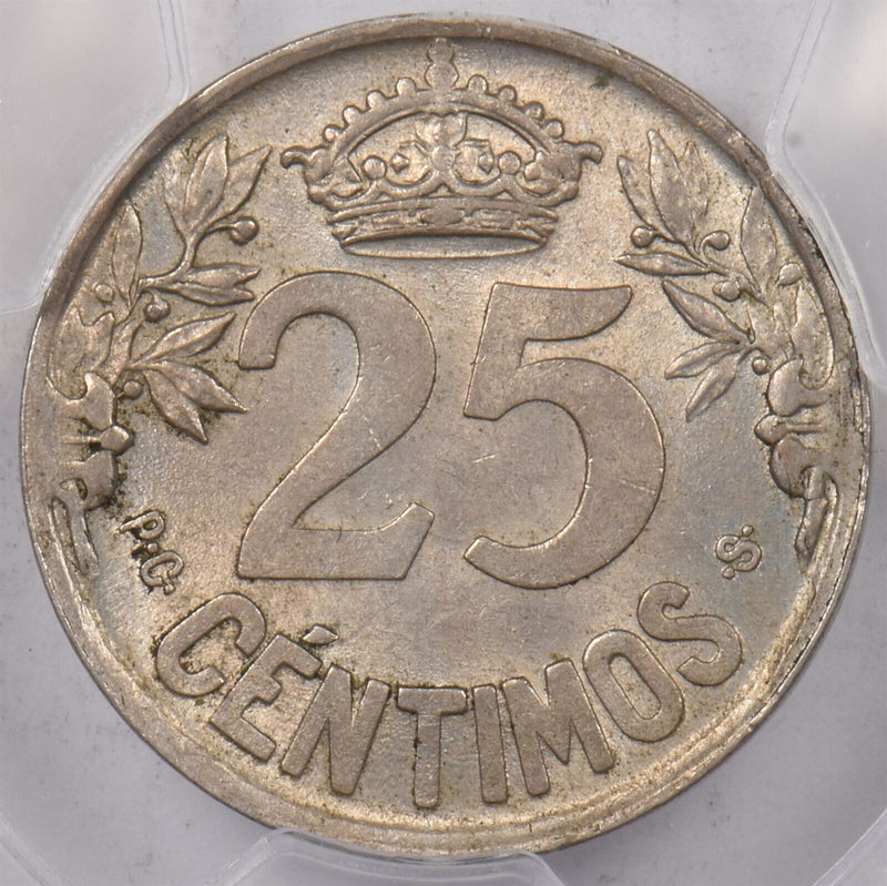 Spain 1925 PC-S 25 Centimos PCGS MS 63 PI0193 combine shipping