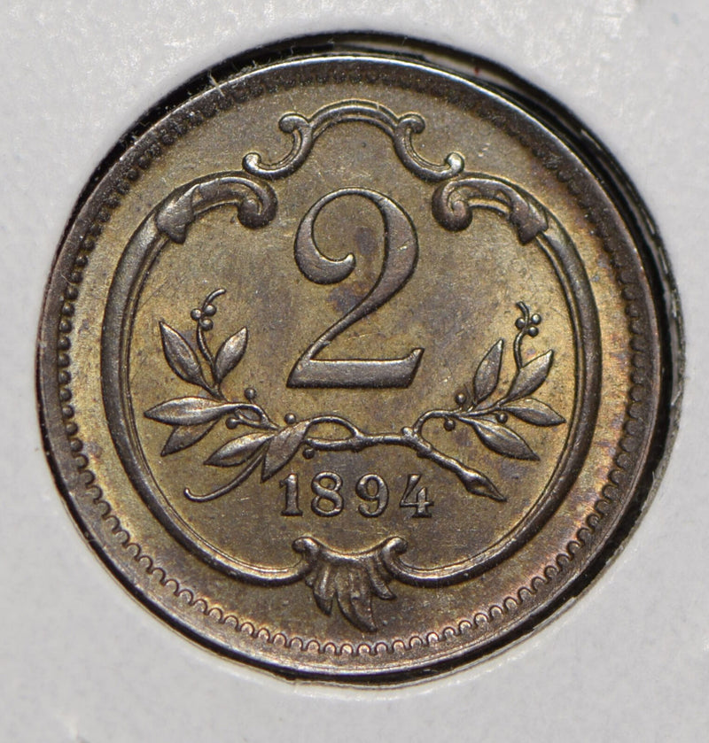 Austria 1894 2 Heller  292088 combine shipping