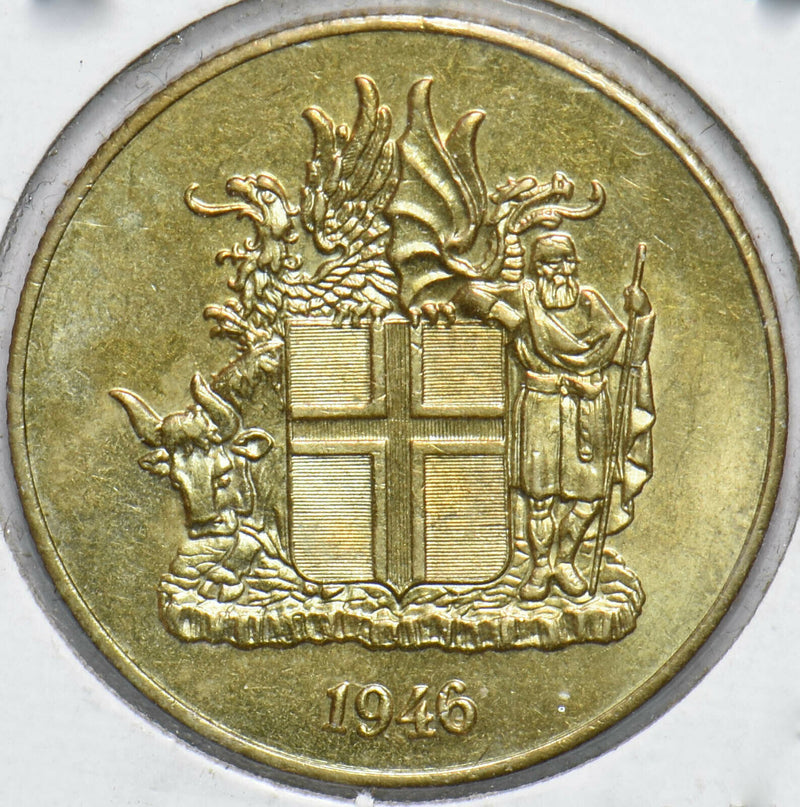 Iceland 1946 2 Kronur Dragon animal Bull 192344 combine shipping