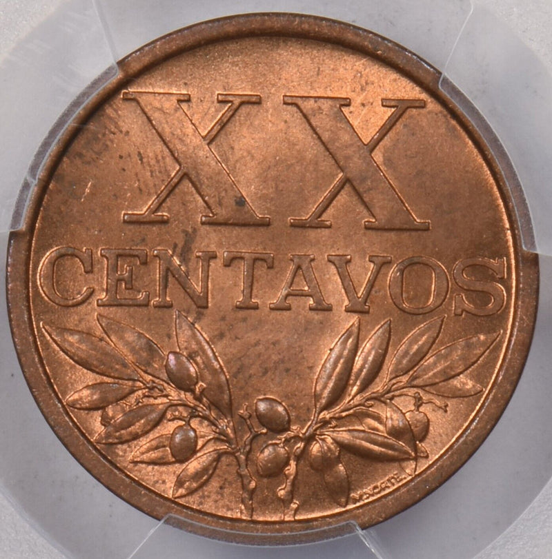Portugal 1961 20 Centavos PCGS MS 63 RED PI0216 combine shipping