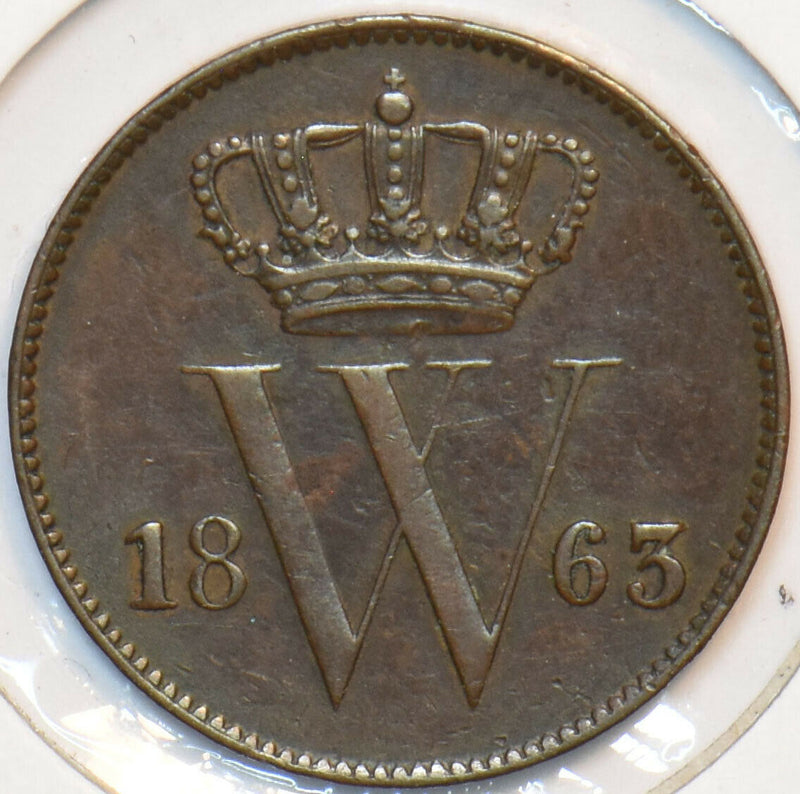 Netherlands 1863 Cent Lion animal 296401 combine shipping