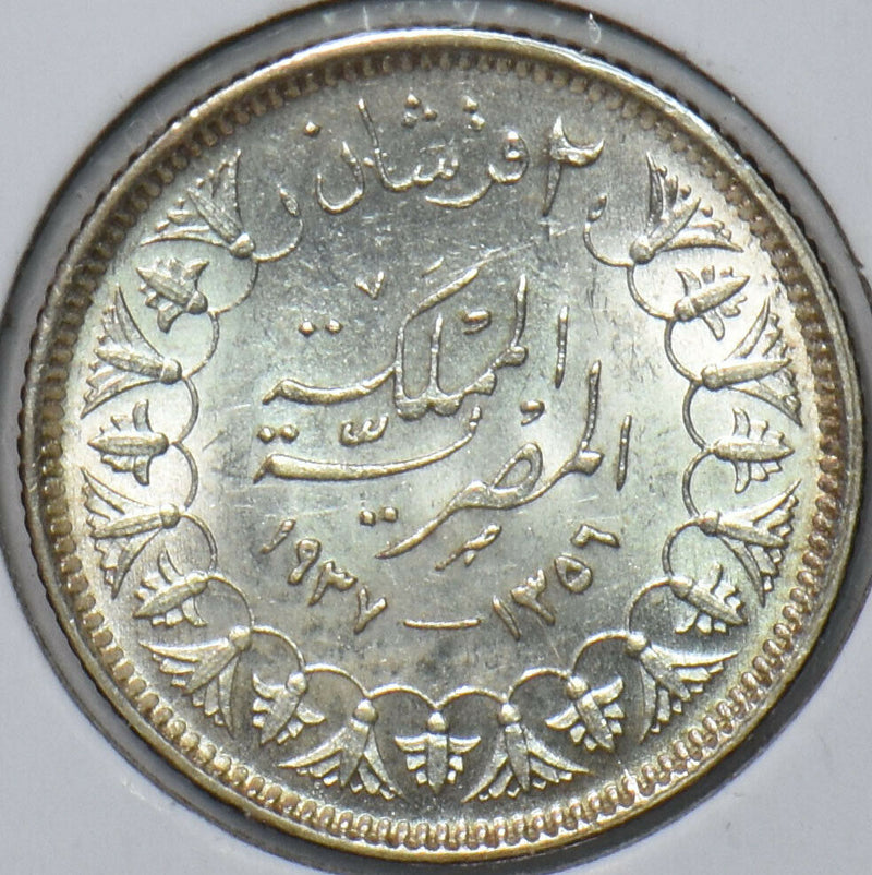 Egypt 1937 AH 1356 2 Piastres 296361 combine shipping