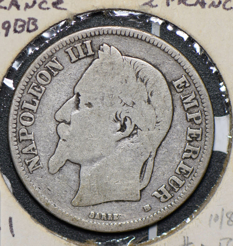 France 1869 2 Francs  290634 combine shipping