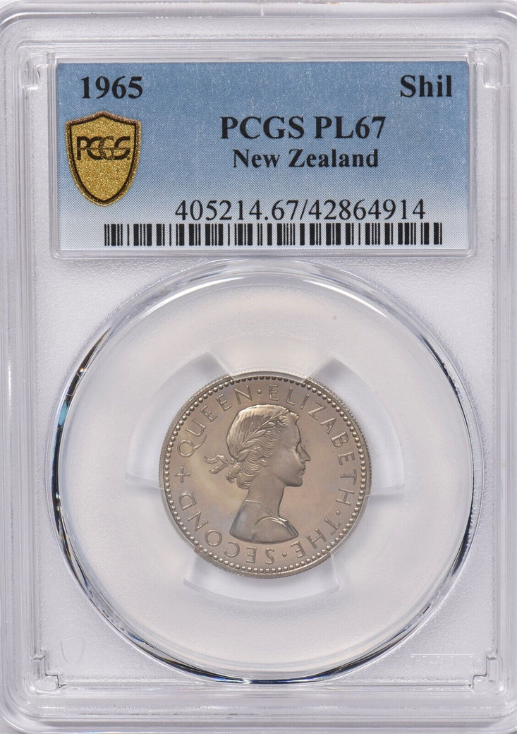 New Zealand 1965 Shilling PCGS PL 67 PI0093 combine shipping