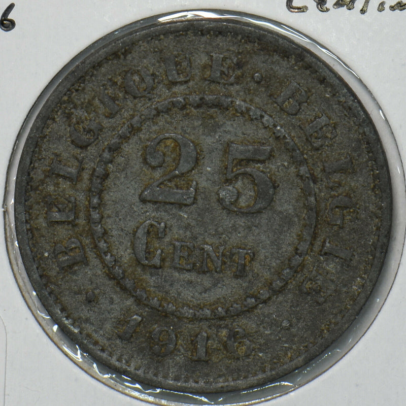 Belgium 1916 25 Centimes Lion animal 195868 combine shipping