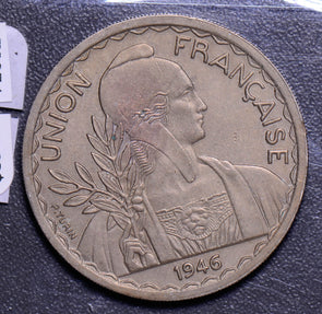 French Indo China 1946  Piastre  reeeded edge F0074 combine shipping