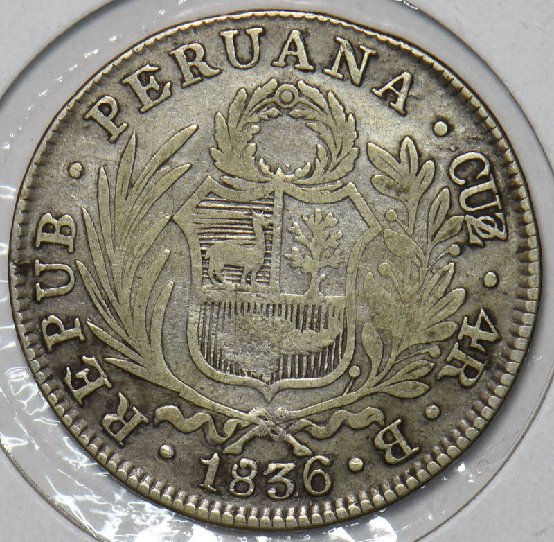 Peru 1836 4 Reales 491232 combine shipping