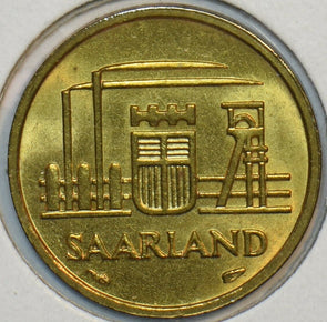 German States 1954 10 Franken Saarland 152106 combine shipping