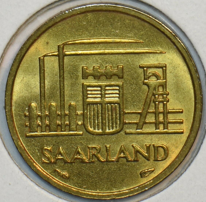German States 1954 10 Franken Saarland 152106 combine shipping