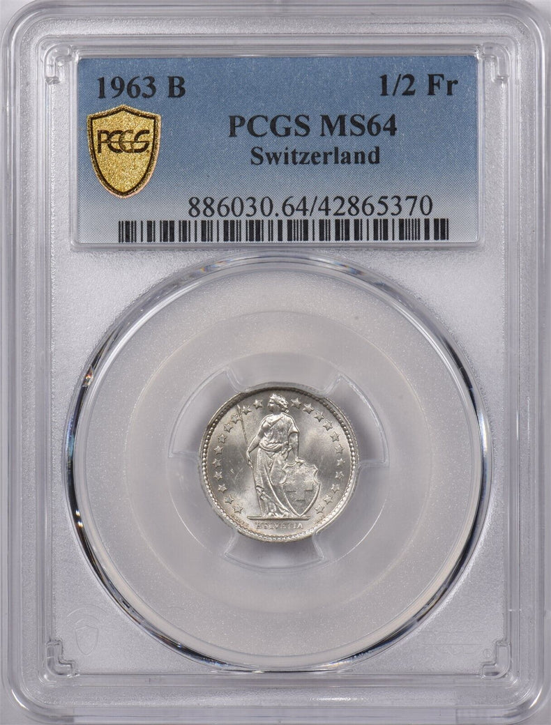 Switzerland 1963 B 1/2 Franc PCGS MS 64 PI0202 combine shipping