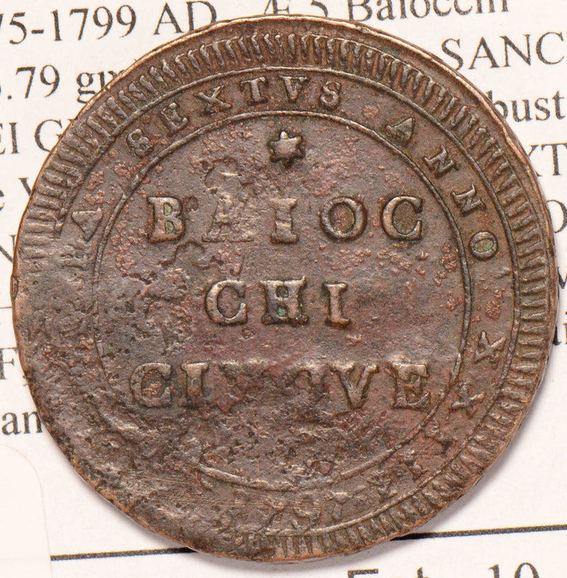 Italy Papal States 1797 ~1799 5 Baiocchi  ber.2987 I0153 combine shipping