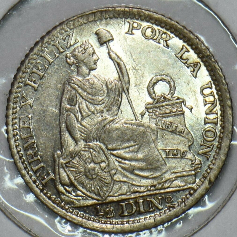 Peru 1892 1/2 Dinero 196634 combine shipping