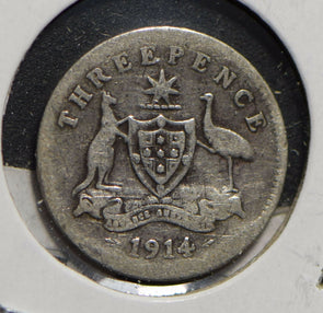 Australia 1914 3 Pence Kangaroo animal Emu  901230 combine shipping