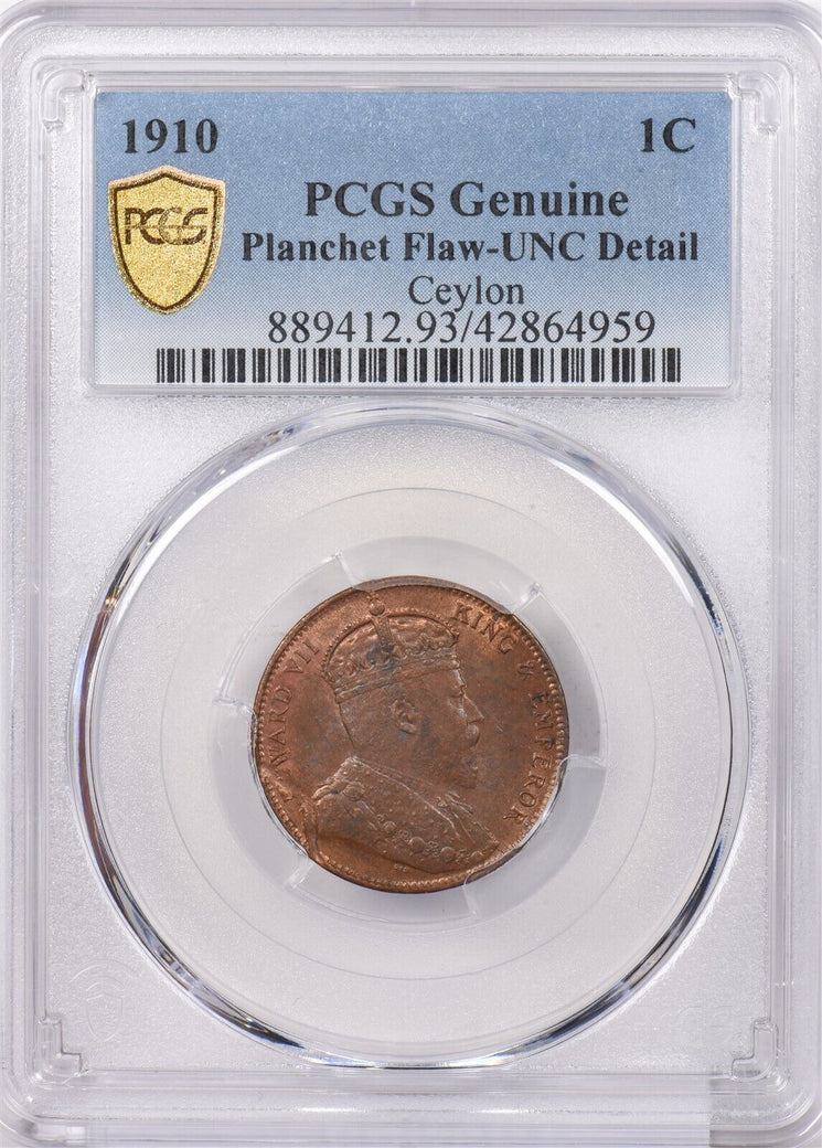 Ceylon 1910 Cent PCGS UNC PI0153 combine shipping