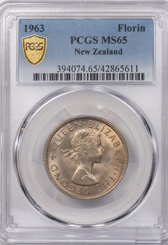New Zealand 1963 Florin Kiwi Bird animal PCGS MS 65 PI0113 combine shipping