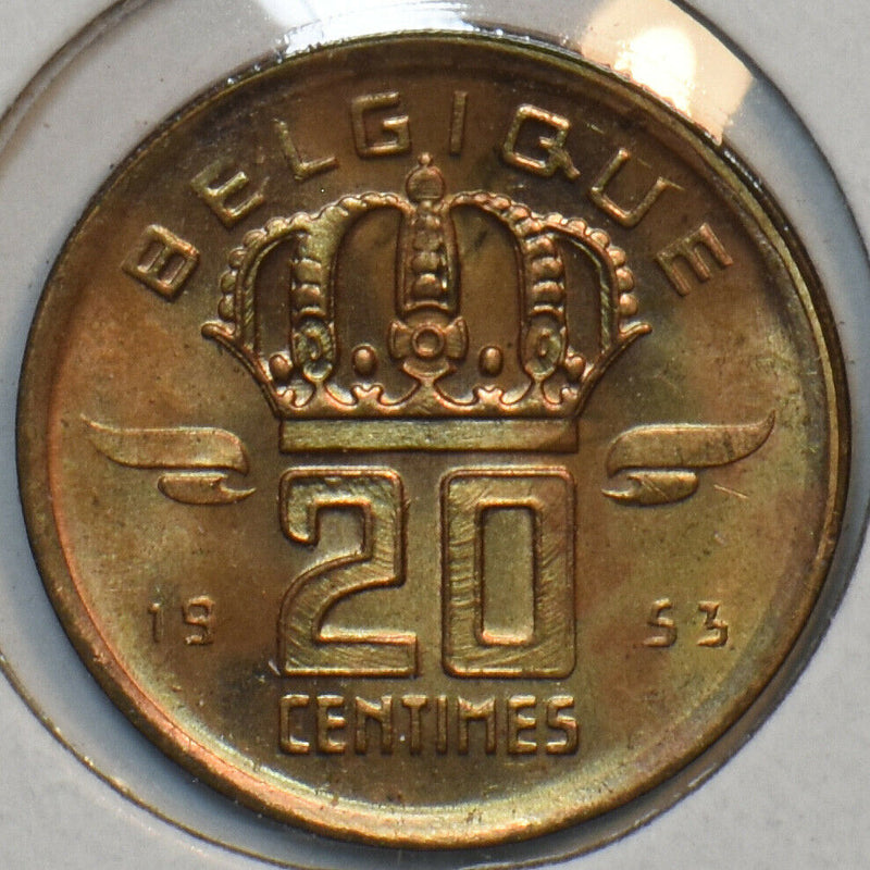 Belgium 1953 20 Centimes 195914 combine shipping