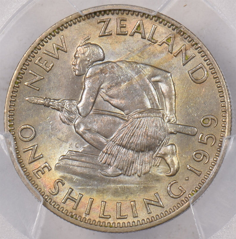 New Zealand 1959 Shilling PCGS MS 63 KM-27.2 PI0135 combine shipping