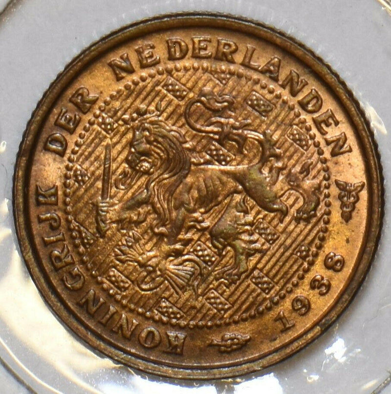 Netherlands 1938 1/2 Cent Lion animal 296899 combine shipping