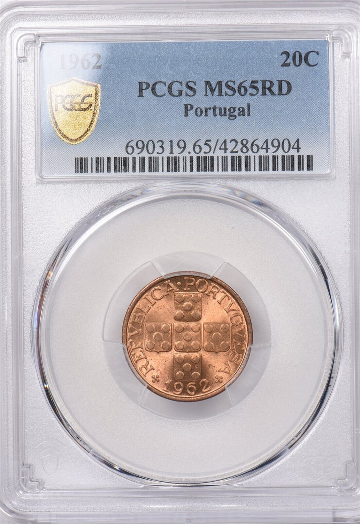 Portugal 1962 20 Centavos PCGS MS 65 RED PI0094 combine shipping