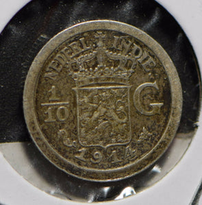 Netherlands East Indies 1914 1/10 Gulden  901198 combine shipping