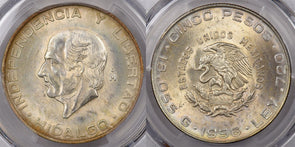 Mexico 1956 Mo 5 Pesos Eagle with Snake animal PCGS MS 64 PC1408 combine shippin