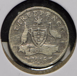 Australia 1916 3 Pence Kangaroo animal Emu  901219 combine shipping