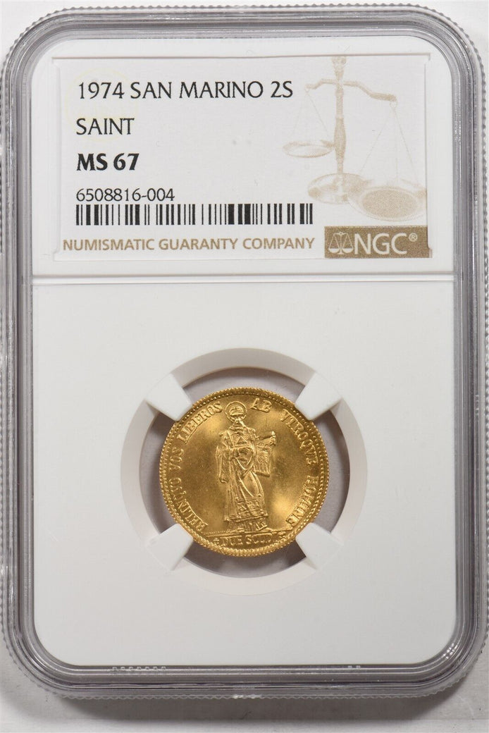 1974 Gold San Marino 2S Saint NGC MS67 NG1742