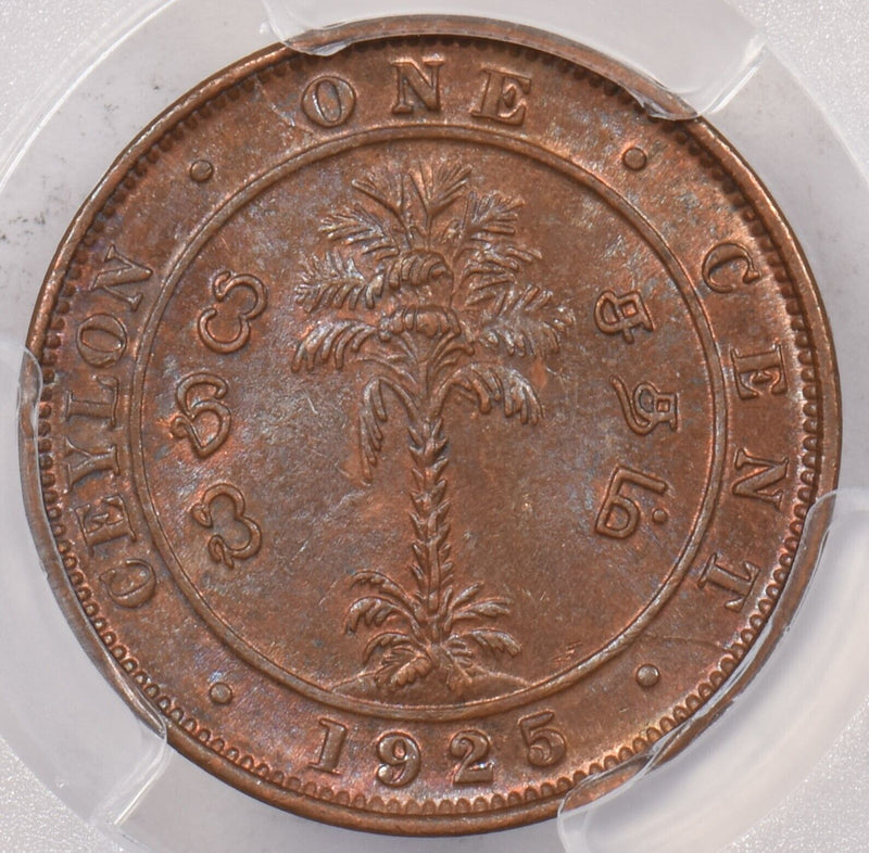 Ceylon 1925 Cent PCGS MS 64 BROWN PI0225 combine shipping