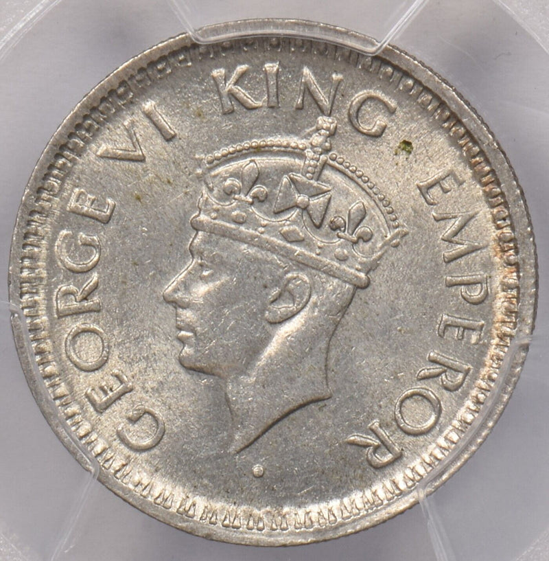India British 1944 B 1/4 Rupee PCGS MS 62 SW-9.92 Star Lotus PI0099 combine ship