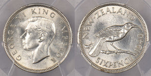 New Zealand 1940 6 Pence Huia bird animal PCGS MS 62 PI0150 combine shipping