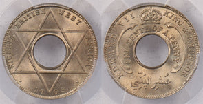 British West Africa 1908 1/10 Penny PCGS MS 65 KM-3 Copper-Nickel PI0183 combine