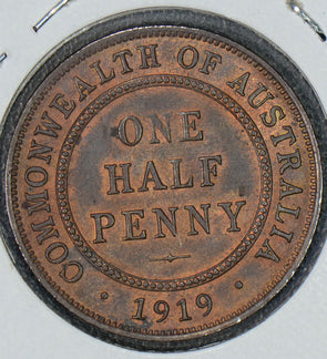 Australia 1919  1/2 Penny  half AU0036 combine shipping