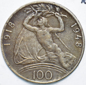 Czechoslovakia 1948 100 Korun Lion animal 294088 combine shipping