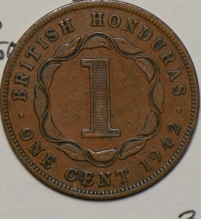 British Honduras 1942 George IV, Y.16, M.50 1 Cent  290658 combine shipping