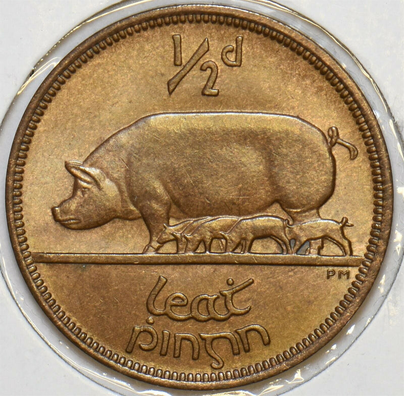 Ireland 1949 1/2 Penny Sow with piglets animal 296906 combine shipping