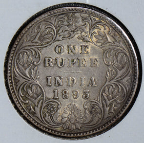 British India 1893 Rupee silver  combine shipping I0270 combine shipping