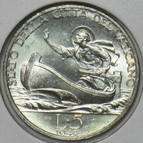 Vatican 1940 5 Lira Pope Pius XII 491139 combine shipping